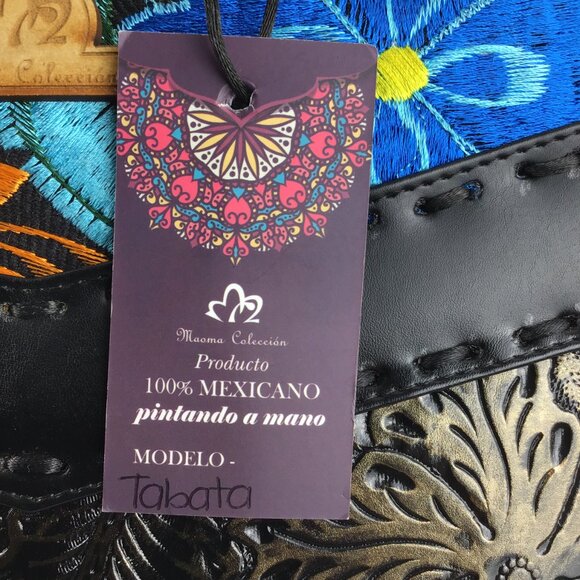 MAHOMA Vegan Leather Mini Satchel Embroidered  Fully Handcrafted Crossbody Bag - Picture 7 of 10